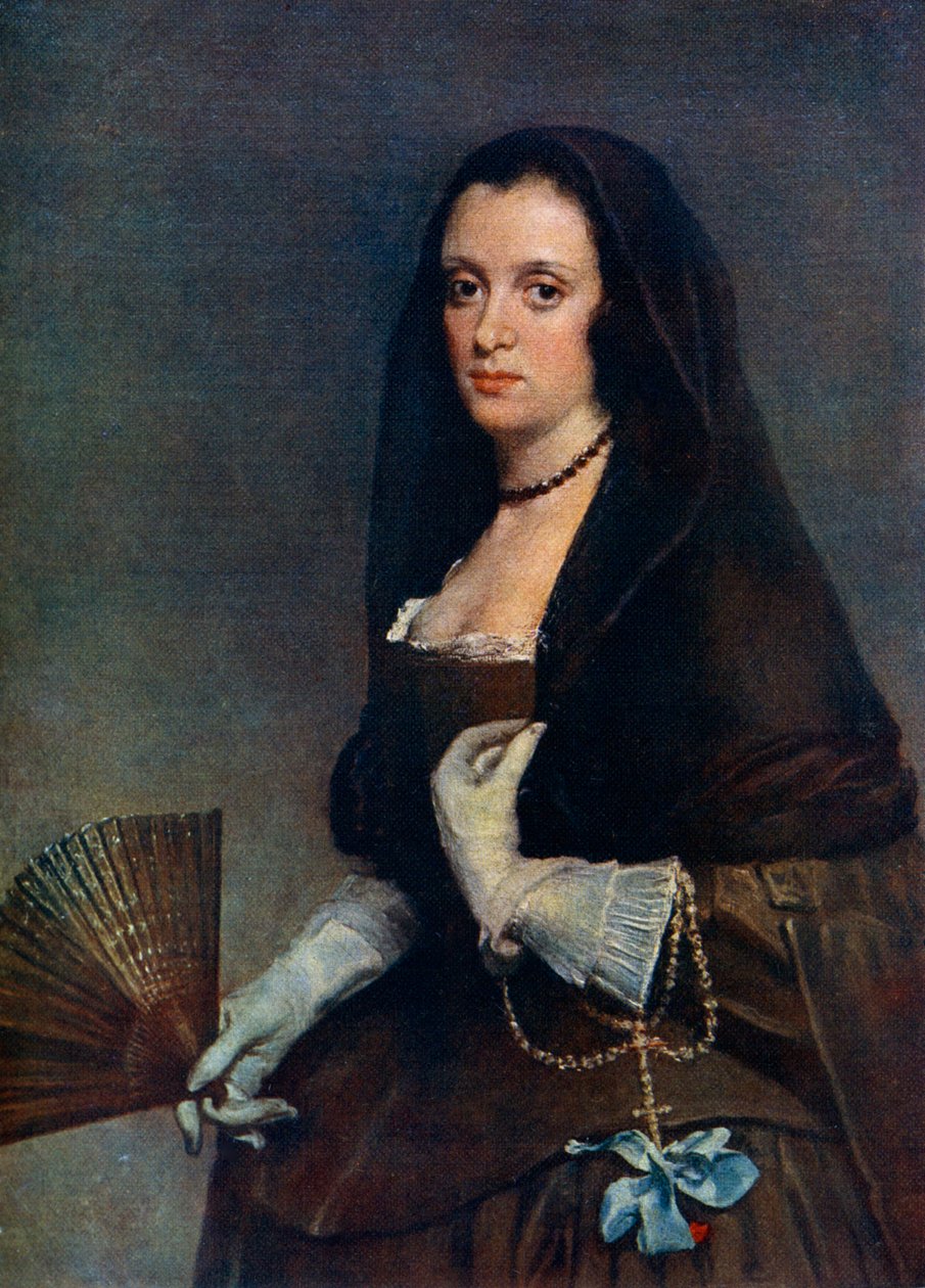 Dama z wachlarzem, c1630-1650, 1912. autorstwa Diego Velázquez