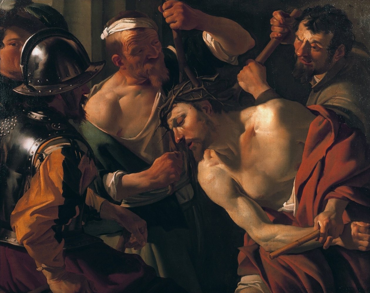 Polski: Chrystus w koronie cierniowej autorstwa Dirck van Baburen