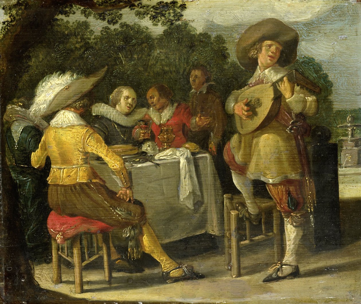 Impreza plenerowa, ok. 1620-30 autorstwa Dirck Hals
