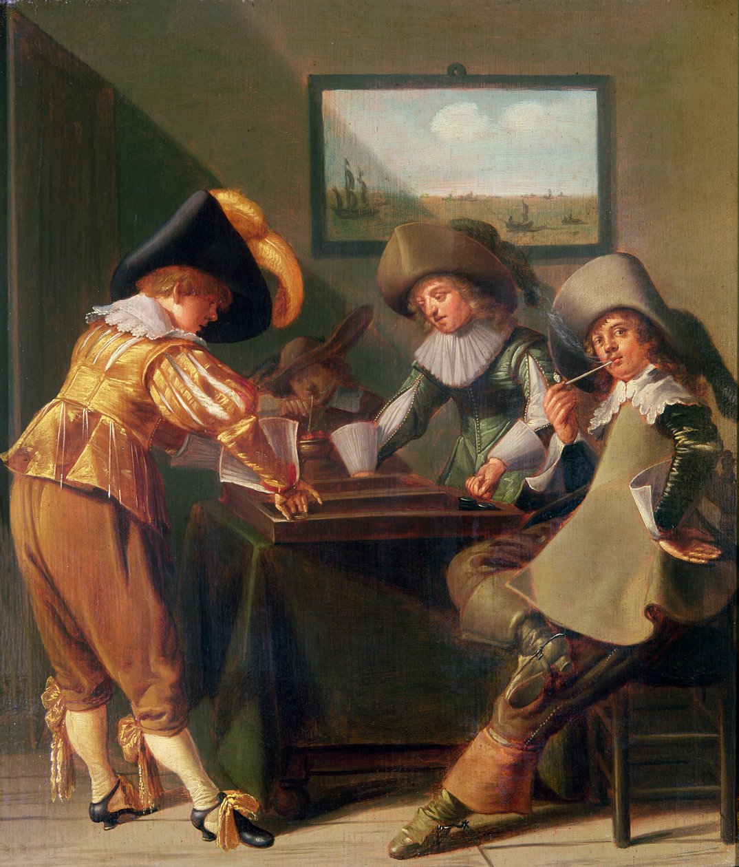 Gracze w tryktraka, XVII wiek autorstwa Dirck Hals