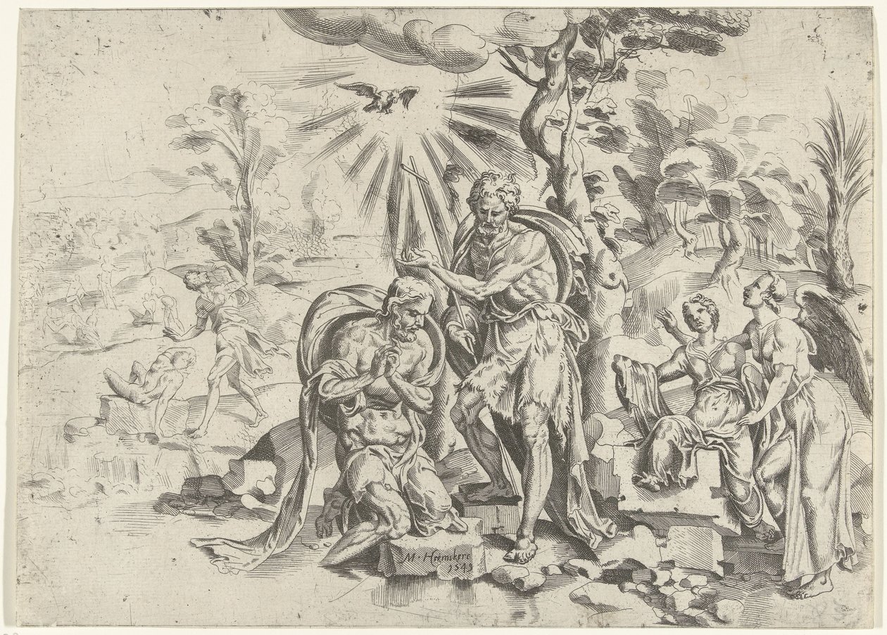 Chrzest Chrystusa autorstwa Dirck Volckertsz. Coornhert (attributed to)