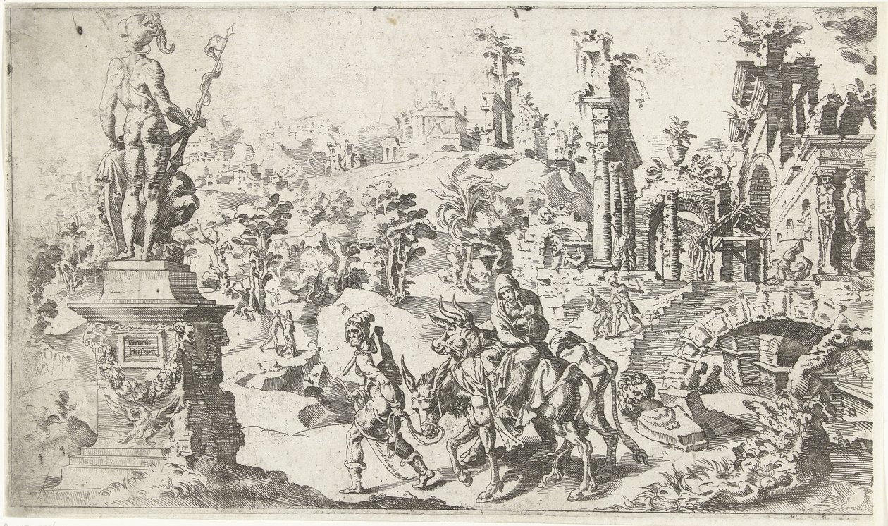 Lot do Egiptu autorstwa Dirck Volckertsz. Coornhert (attributed to)