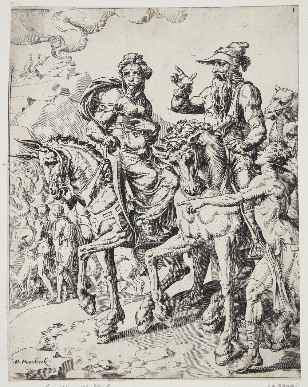 Abraham i Sara wkraczają do Egiptu autorstwa Dirck Volckertsz. Coornhert