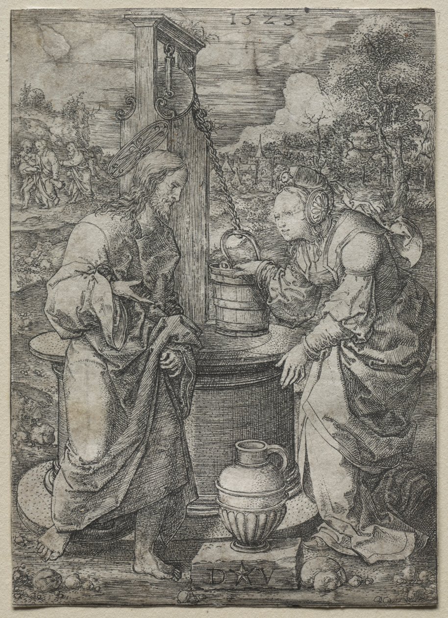 Chrystus i Kobieta z Samarii, 1523. autorstwa Dirk Vellert