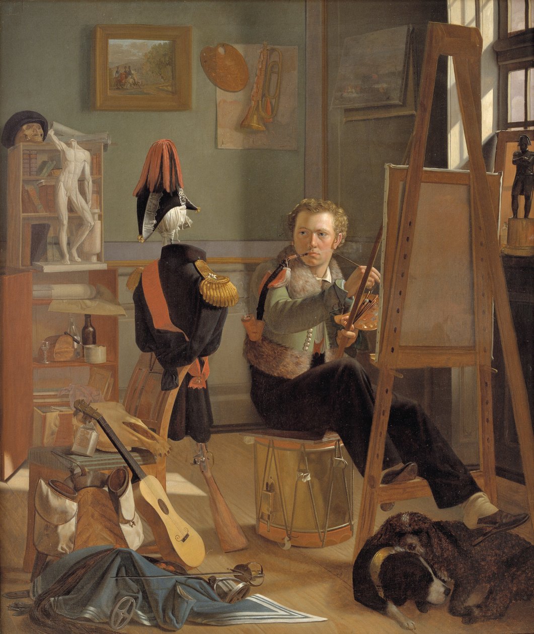 Malarz bitewny Jørgen Sonne w swoim studio autorstwa Ditlev Blunck