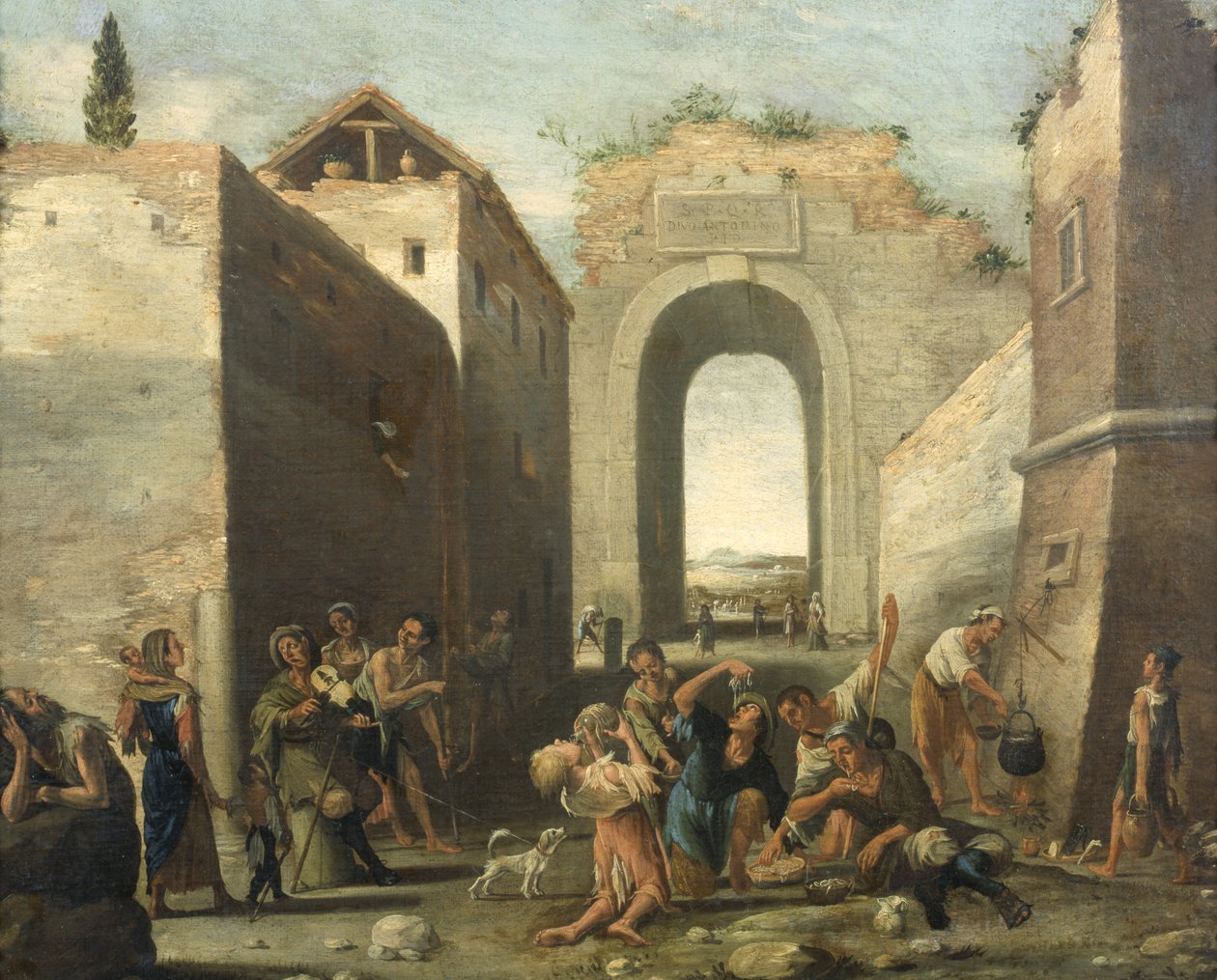Zjadacze makaronu autorstwa Domenico Gargiulo
