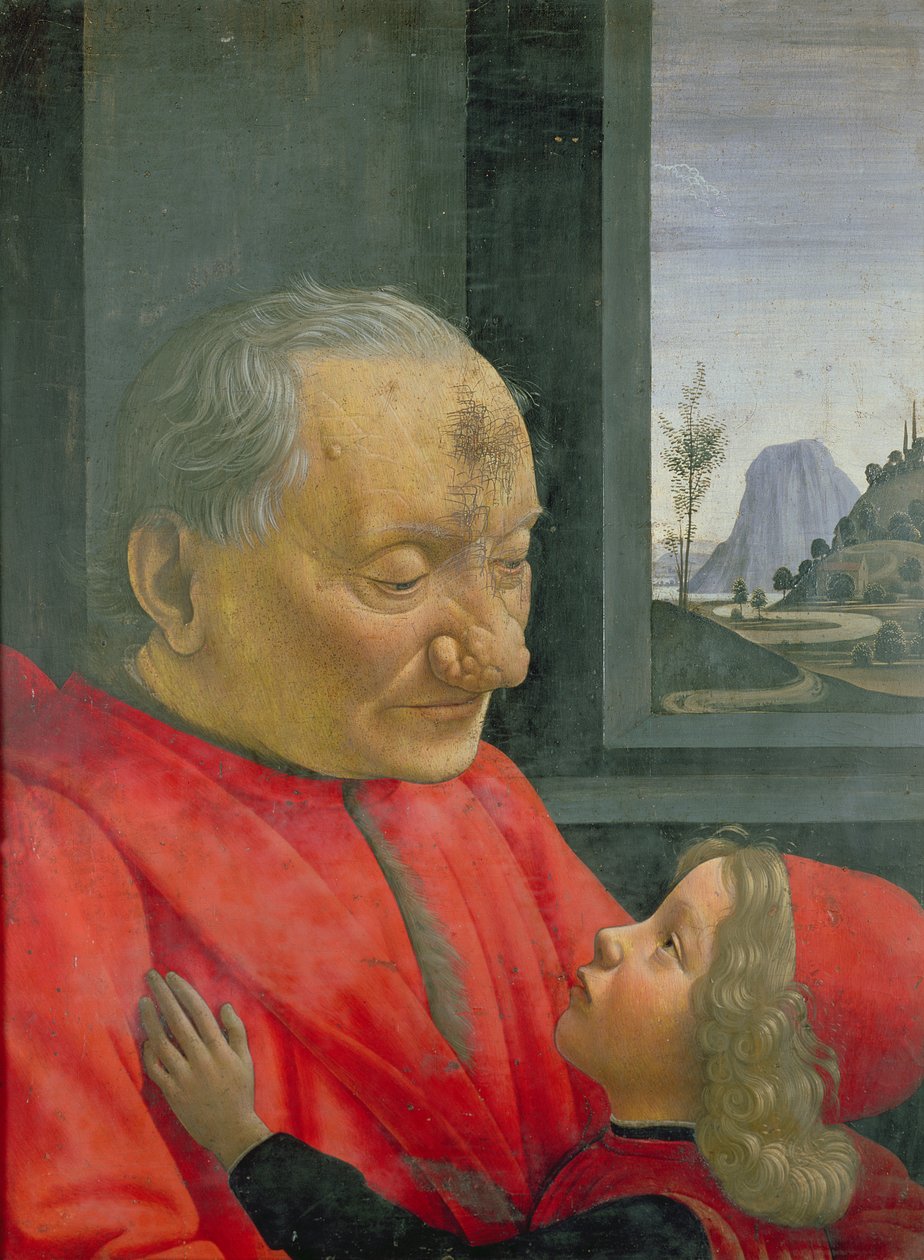 Starzec i chłopiec, 1480 r. autorstwa Domenico Ghirlandaio