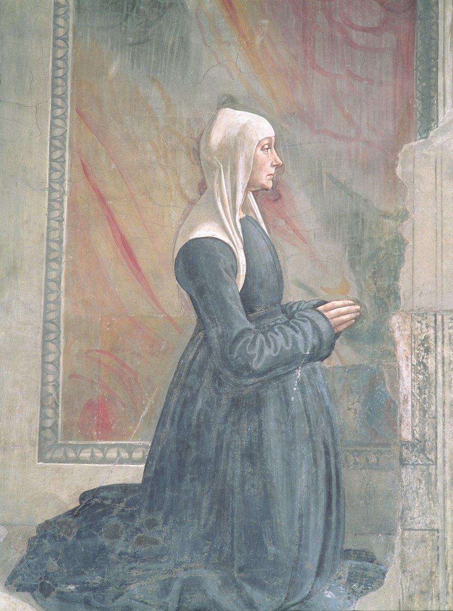 Portret kobiety z rodziny Sassetti, z Cyklu św. Franciszka, kaplica Sassetti, 1483 autorstwa Domenico Ghirlandaio