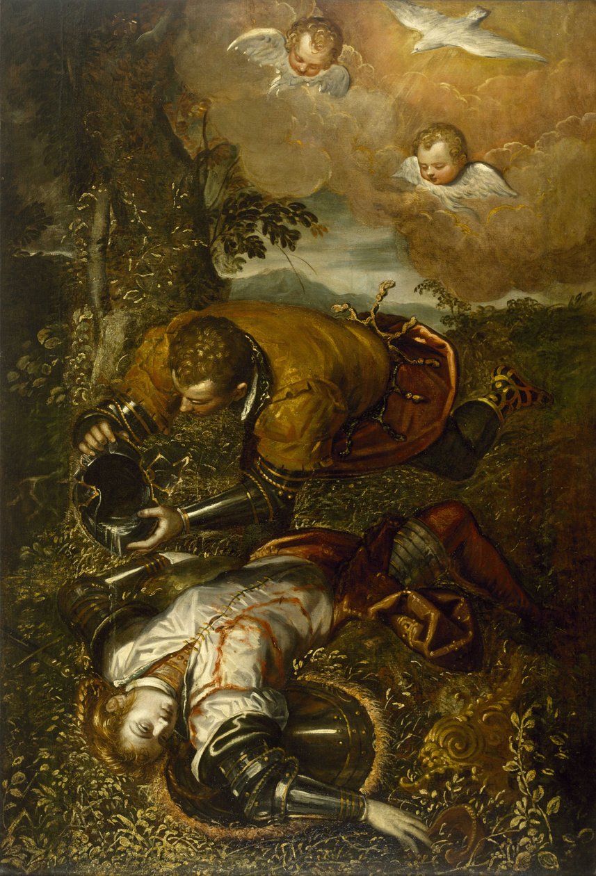 Tankred chrzcząc Clorinda autorstwa Domenico Robusti Tintoretto