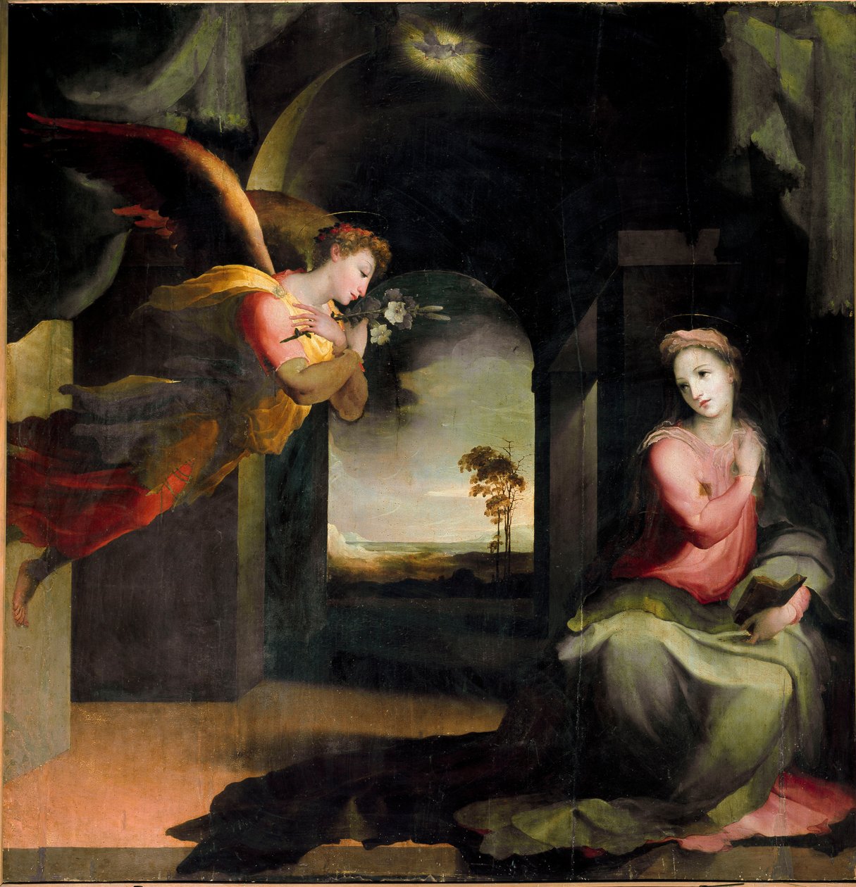 Zwiastowanie. Obraz Domenico Beccafumi (1486-1551) autorstwa Domenico Beccafumi