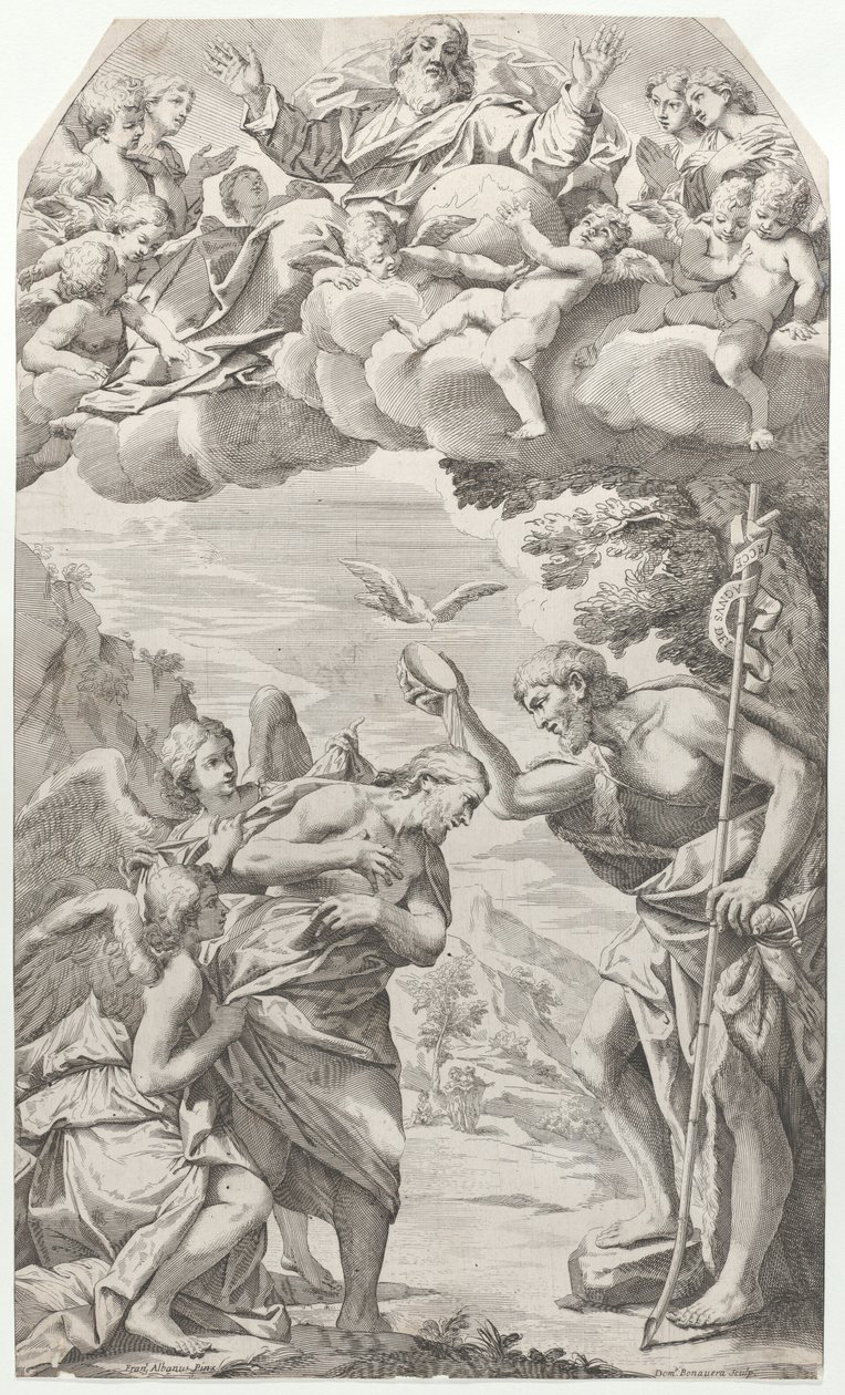 Chrzest Chrystusa, 1670-1731. autorstwa Domenico Bonavera