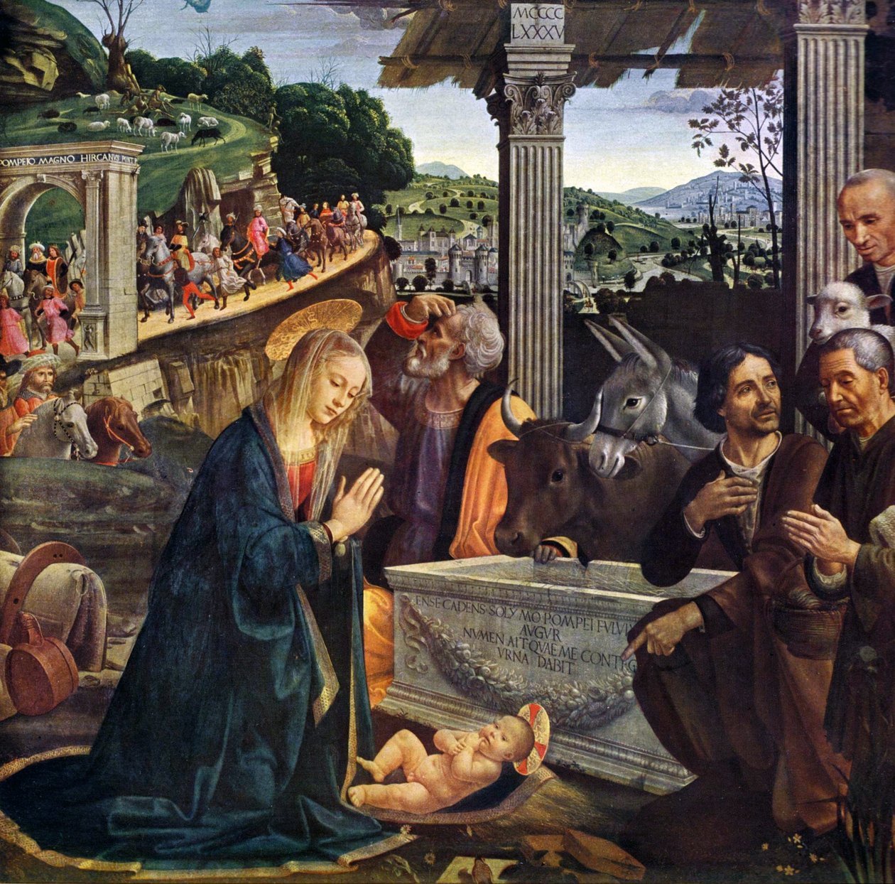 Adoracja pasterzy autorstwa Domenico Ghirlandaio