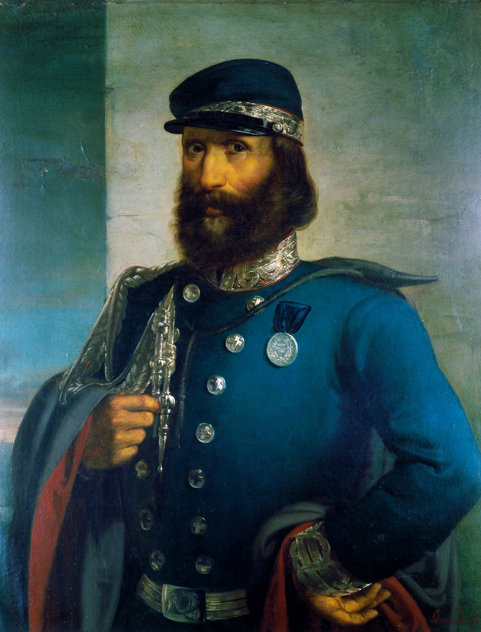 Giuseppe Garibaldi jako generał armii Sardynii autorstwa Domenico Induno