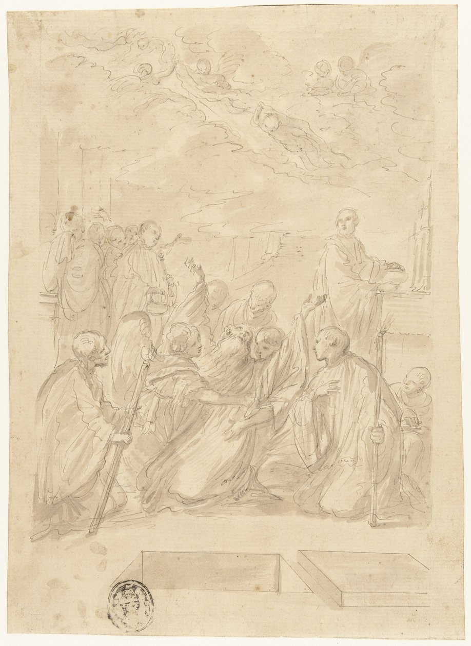 Śmierć św. Benedykta autorstwa Domenico Maria Canuti