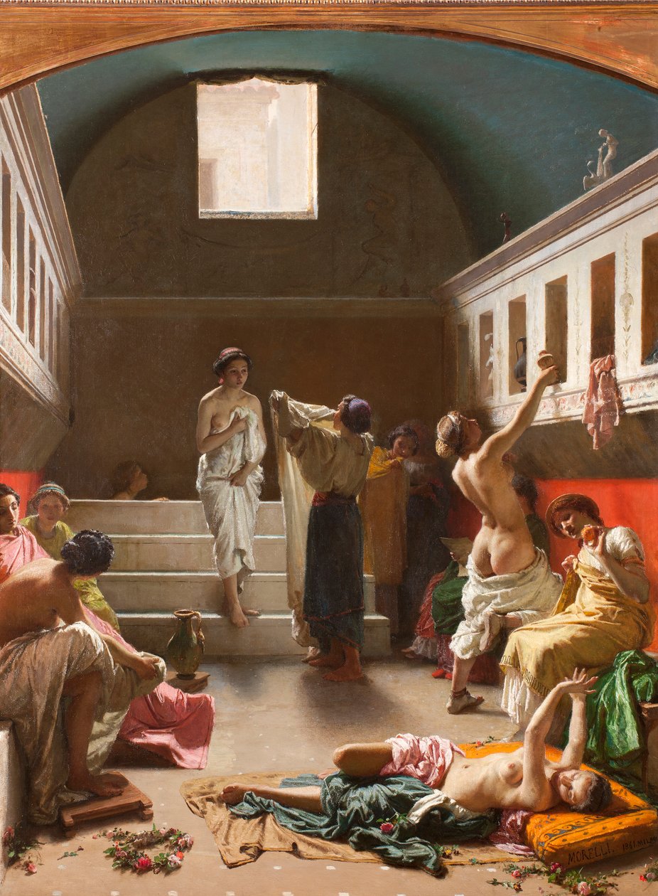 Łaźnie Pompejów, 1861 autorstwa Domenico Morelli