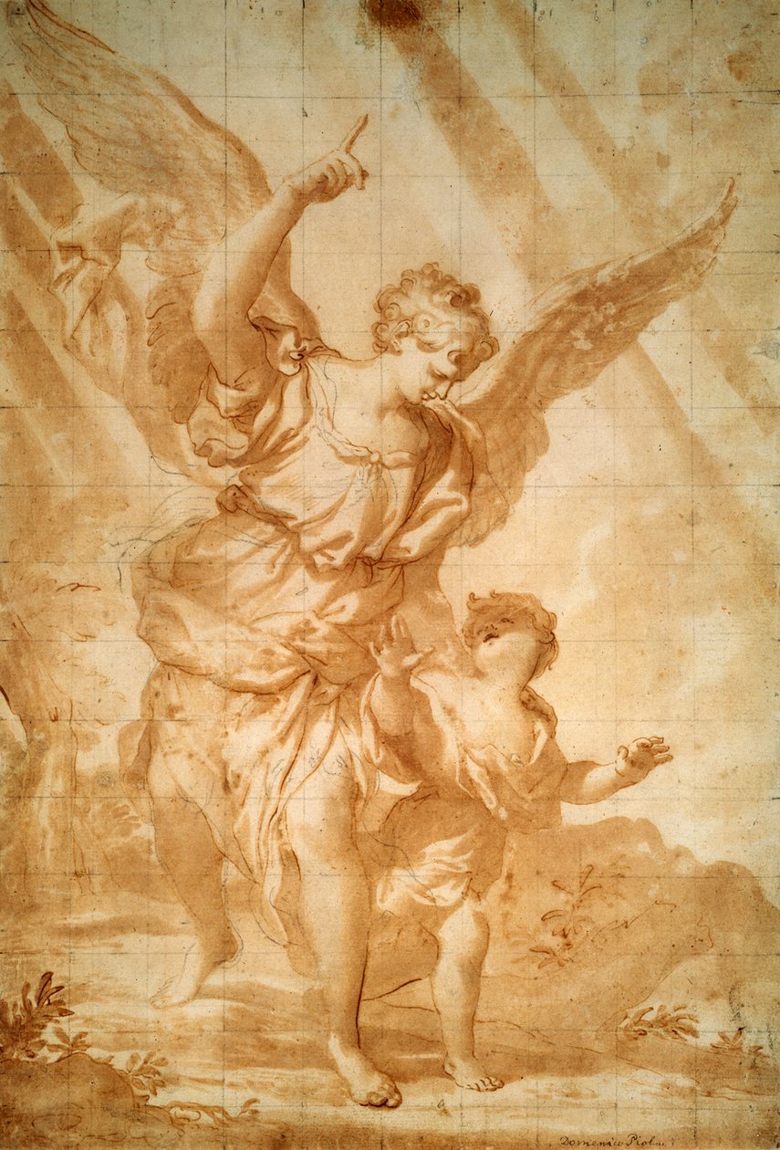 „Anioł Stróż”, XVII wiek autorstwa Domenico Piola I