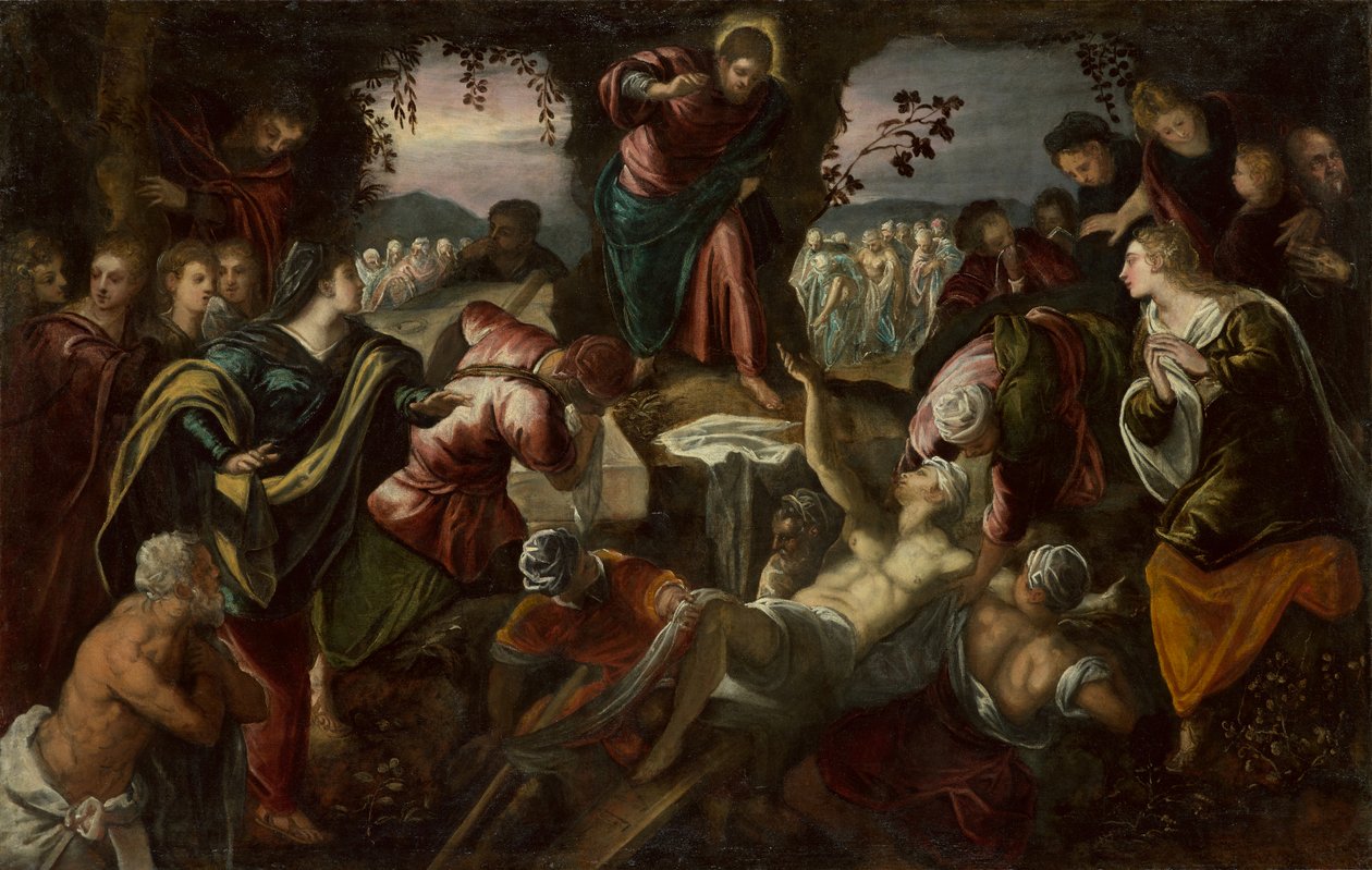 Wskrzeszenie Łazarza, 1585-1590 autorstwa Domenico Robusti Tintoretto