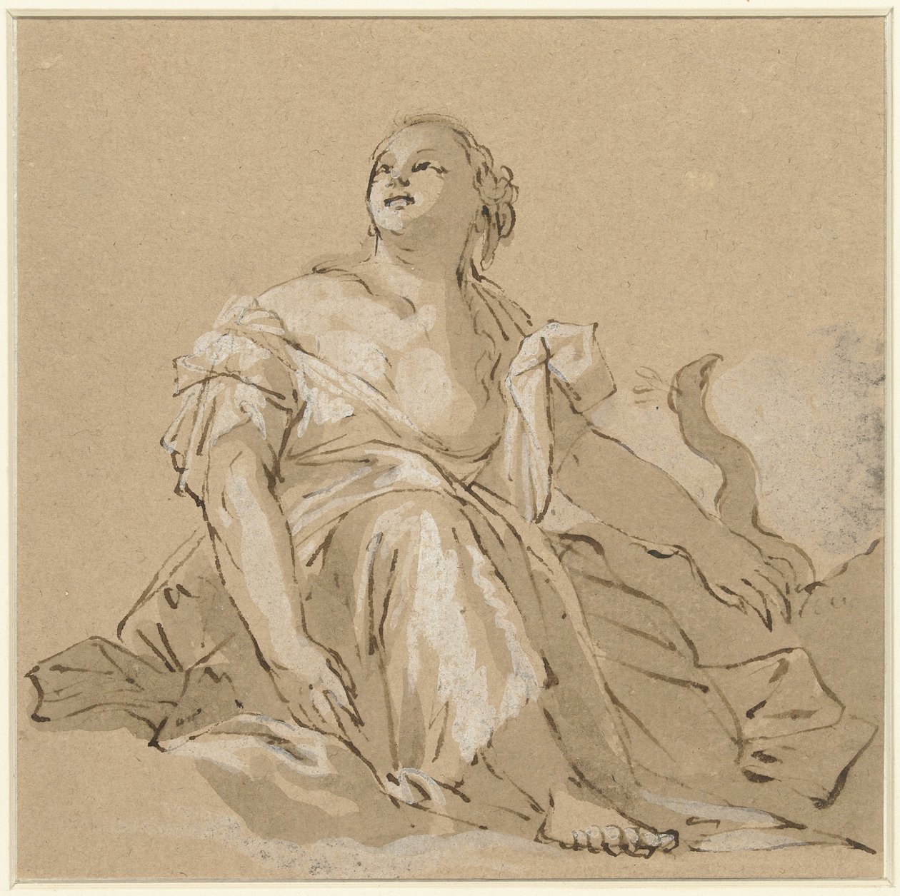 Siedząca Juno na chmurach autorstwa Domenico Zanetti (attributed to)