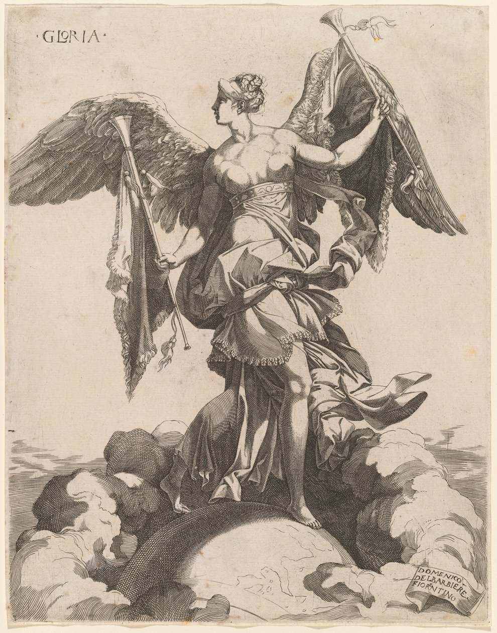 Gloria autorstwa Domenico del Barbiere after Rosso Fiorentino