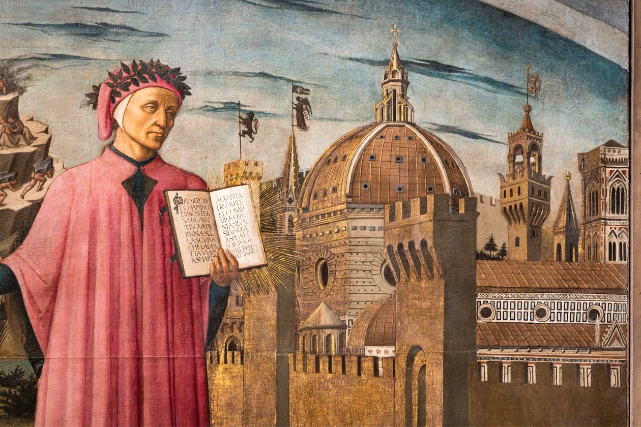 Boska komedia Dantego Alighieri, fragment autorstwa Domenico di Michelino