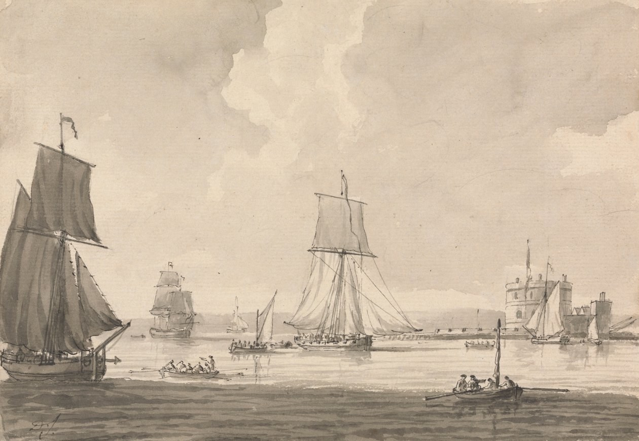 Wysyłka w Southampton Water, niedaleko zamku Calshott autorstwa Dominic Serres
