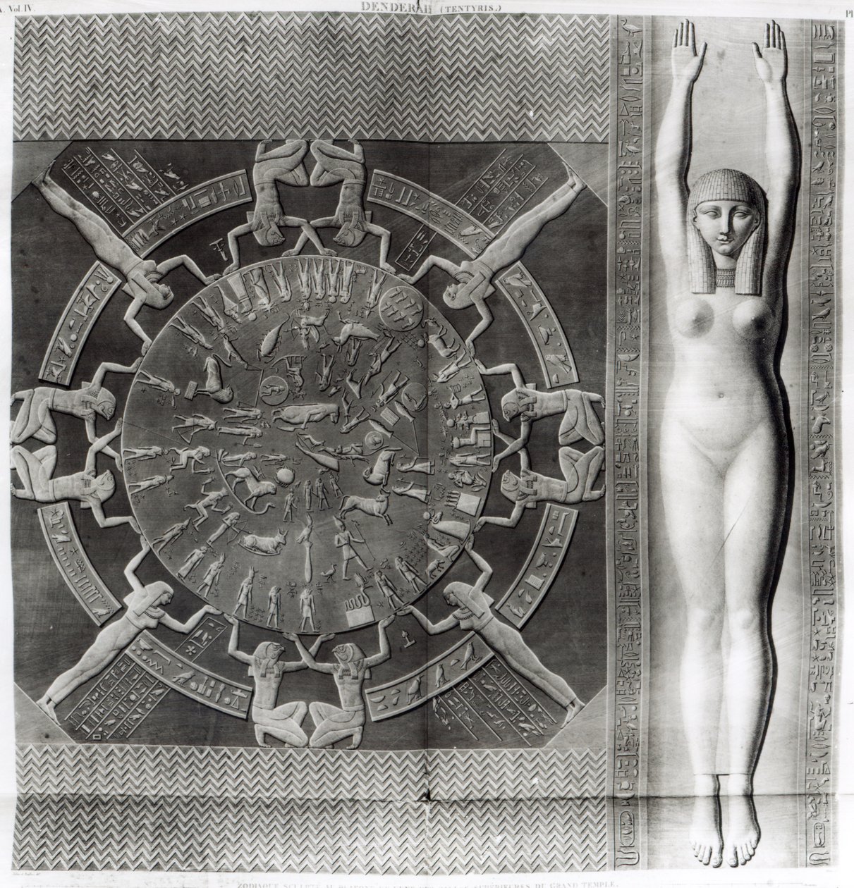 Znak zodiaku Dendera, grawerowany w 1802 r. autorstwa Dominique Vivant Denon