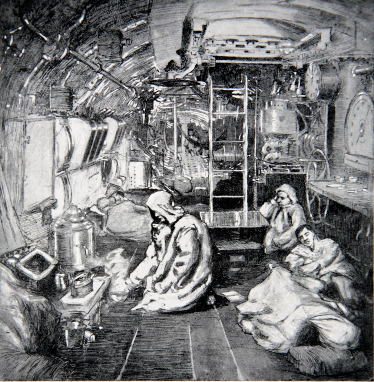Osiem dzwonów, północ, ilustracja z „Frontu marynarki wojennej” Gordona S. Maxwella, 1920 autorstwa Donald Maxwell