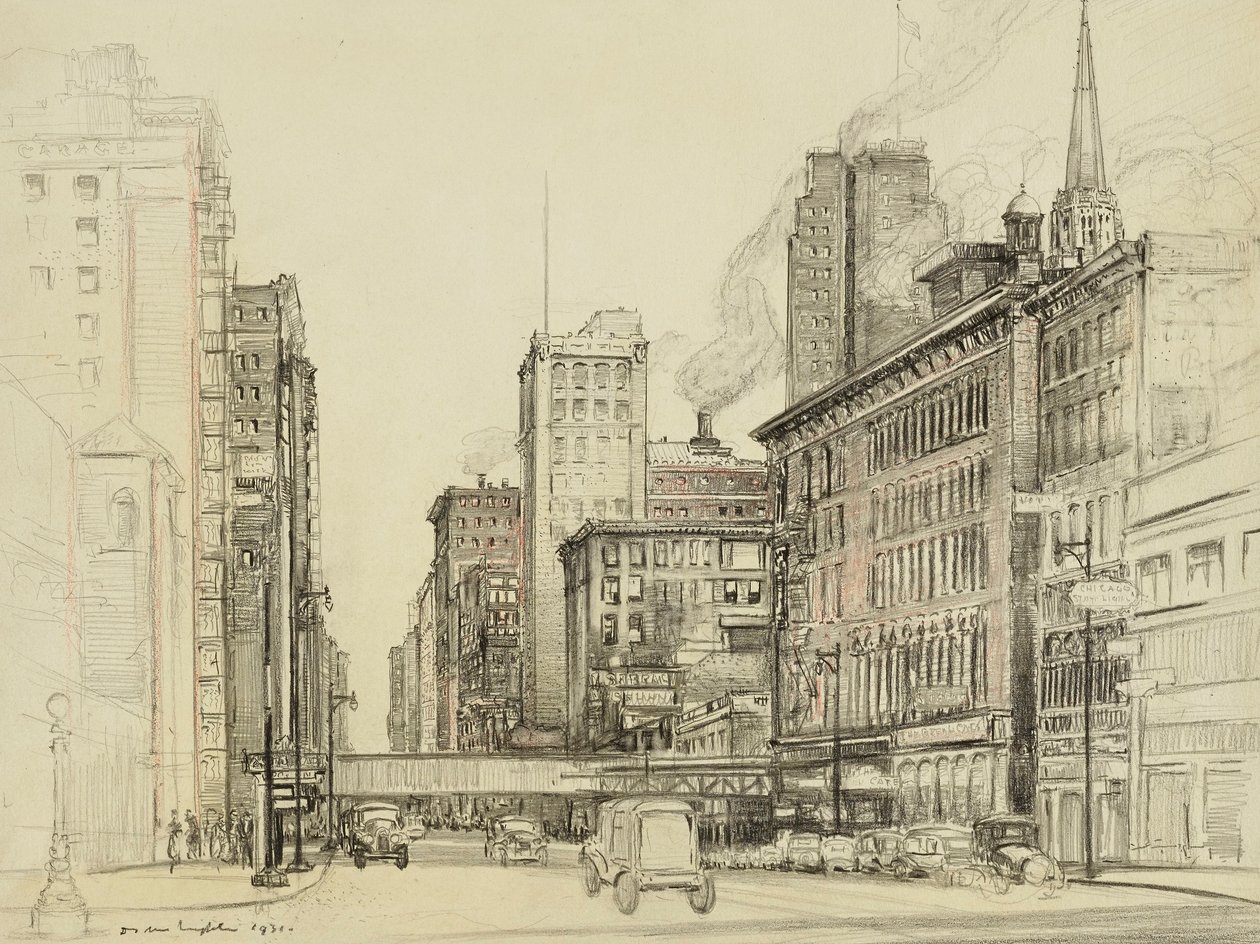 Chicago, ulica North Dearborn autorstwa Donald Shaw MacLaughlan