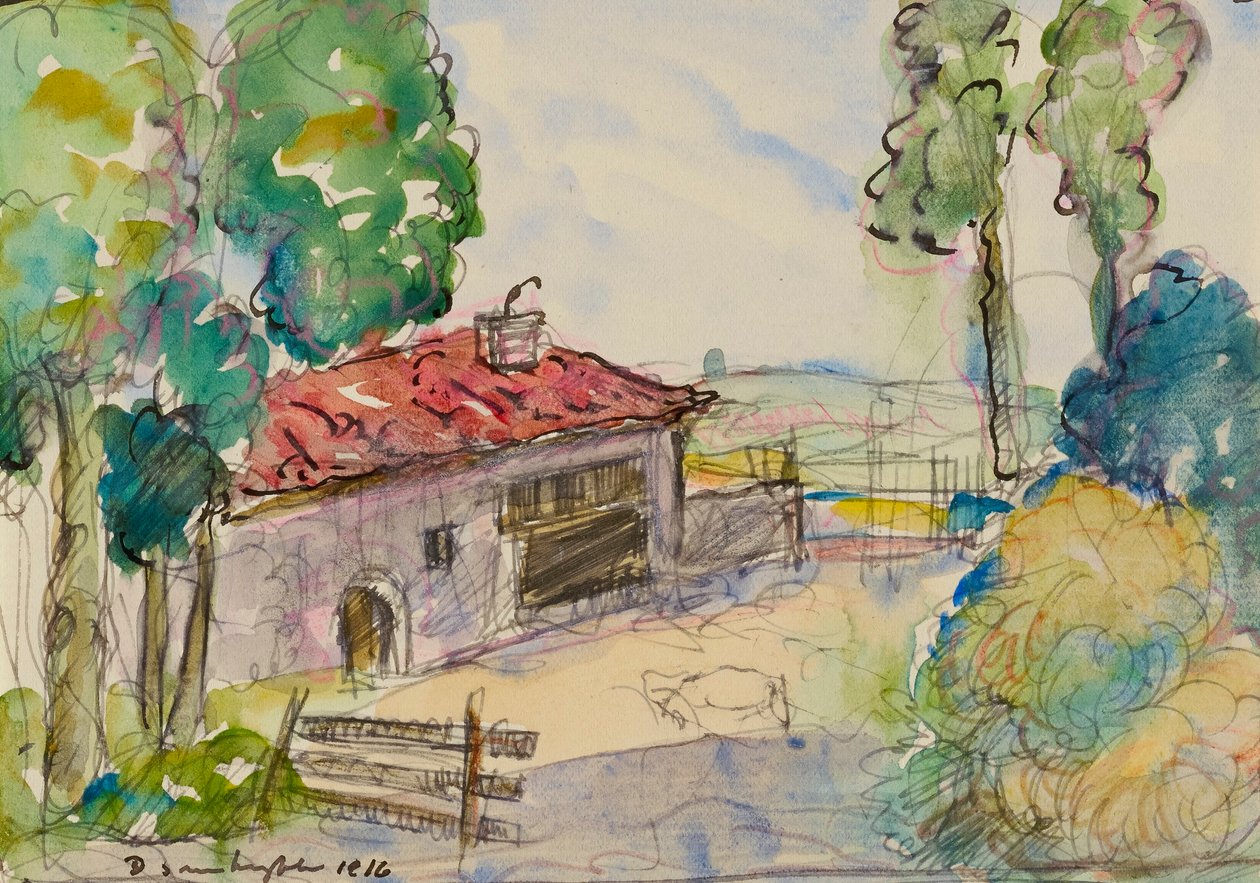 Farmyard, Albi autorstwa Donald Shaw MacLaughlan