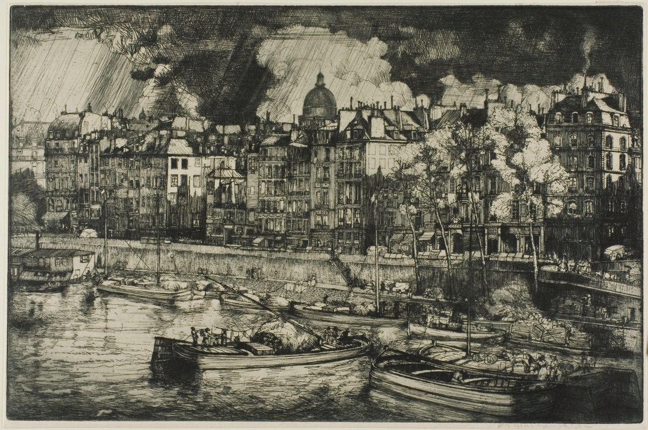 Quai des Grands Augustins, Paryż autorstwa Donald Shaw MacLaughlan