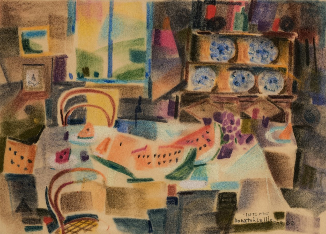 Wewnętrzny, 2002 (pastel na aksamitnym papierze) autorstwa Donatella Merlo