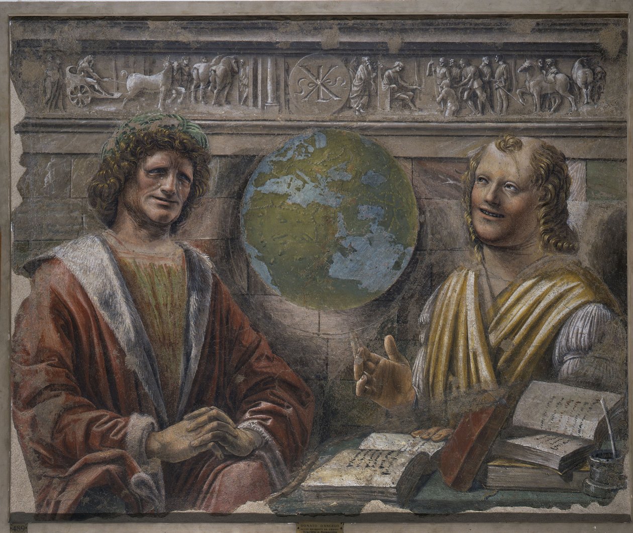 Heraklit i Demokryt, 1486 autorstwa Donato Bramante
