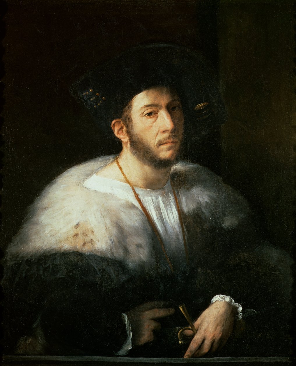 Portret mężczyzny, prawdopodobnie Cesare Borgia (1476-1507) autorstwa Dosso Dossi