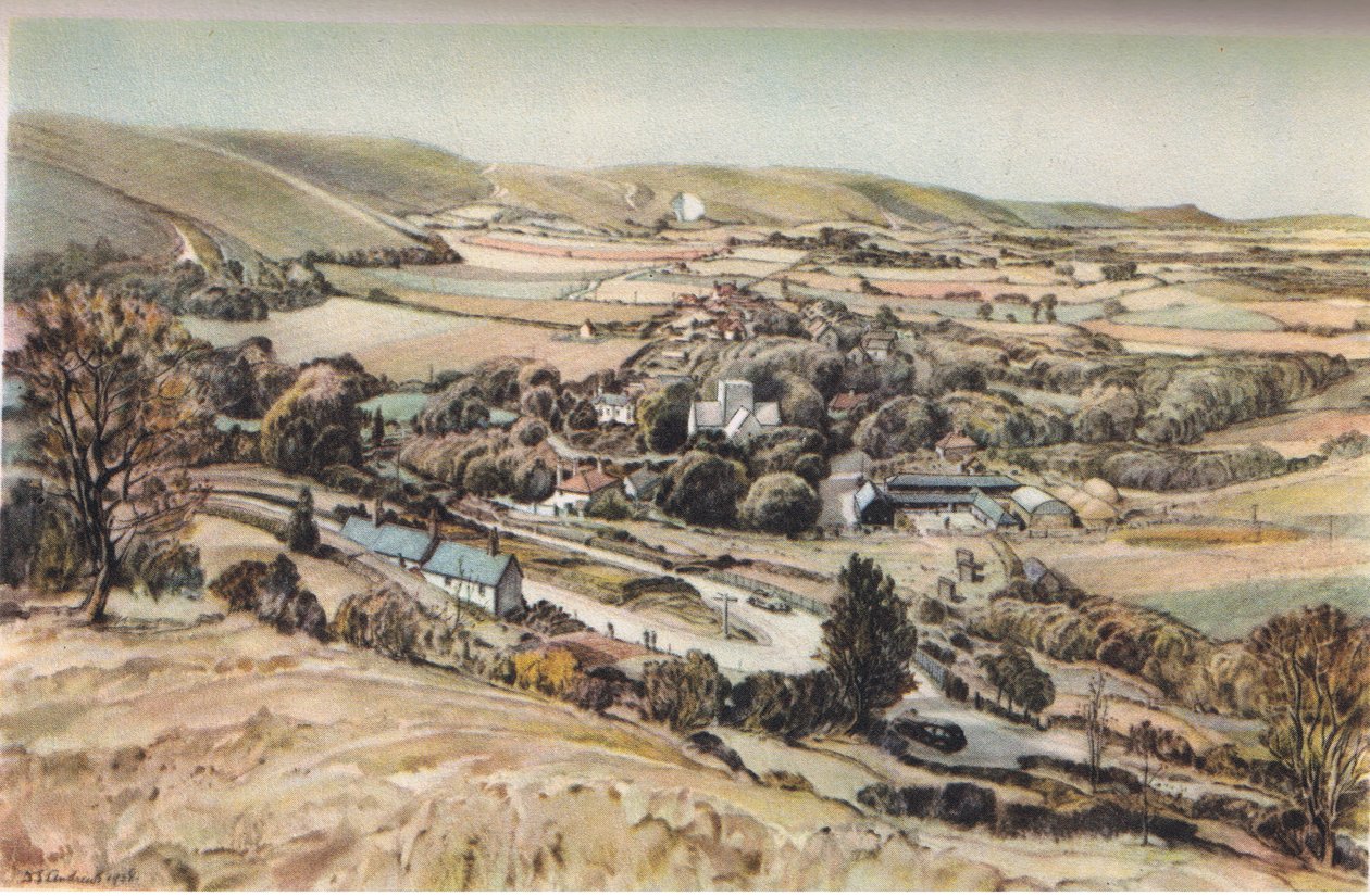 Poynings: Wioska Sussex (kolor lito) autorstwa Douglas Sharpus Andrews
