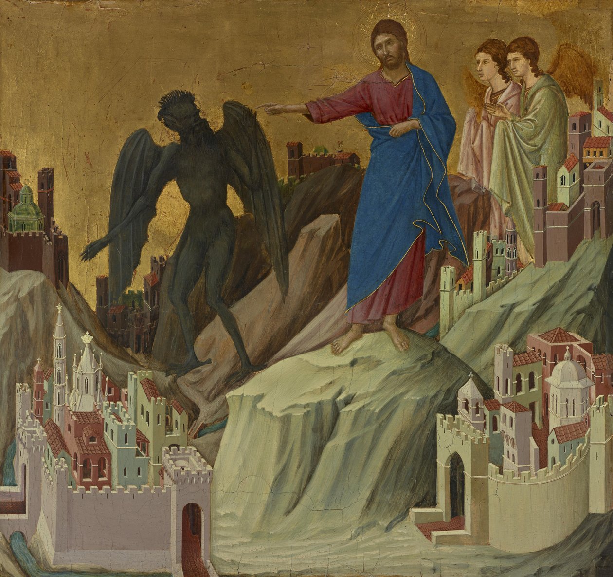 Kuszenie na górze autorstwa Duccio di Buoninsegna