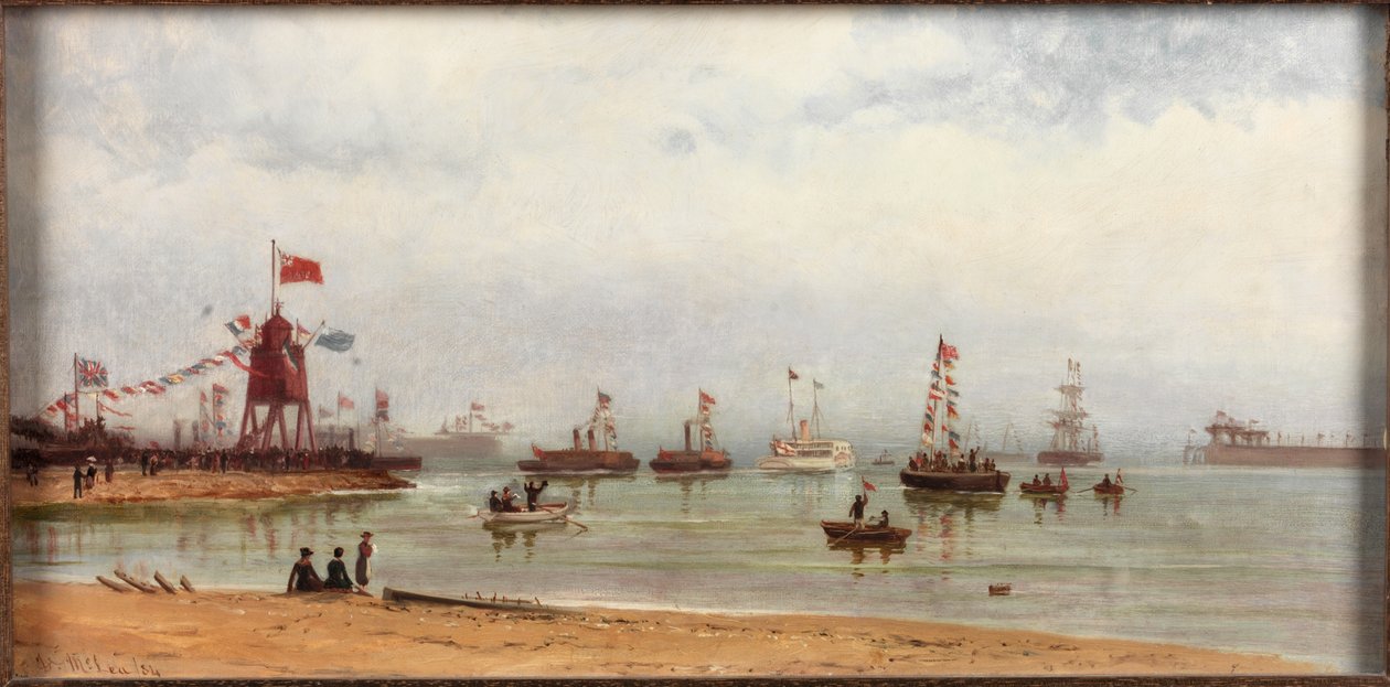 Otwarcie doku Alberta Edwarda i portu Tyne, 1884 r autorstwa Duncan F. McLea