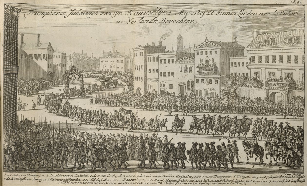 Procesja dla króla Wilhelma III autorstwa Dutch School