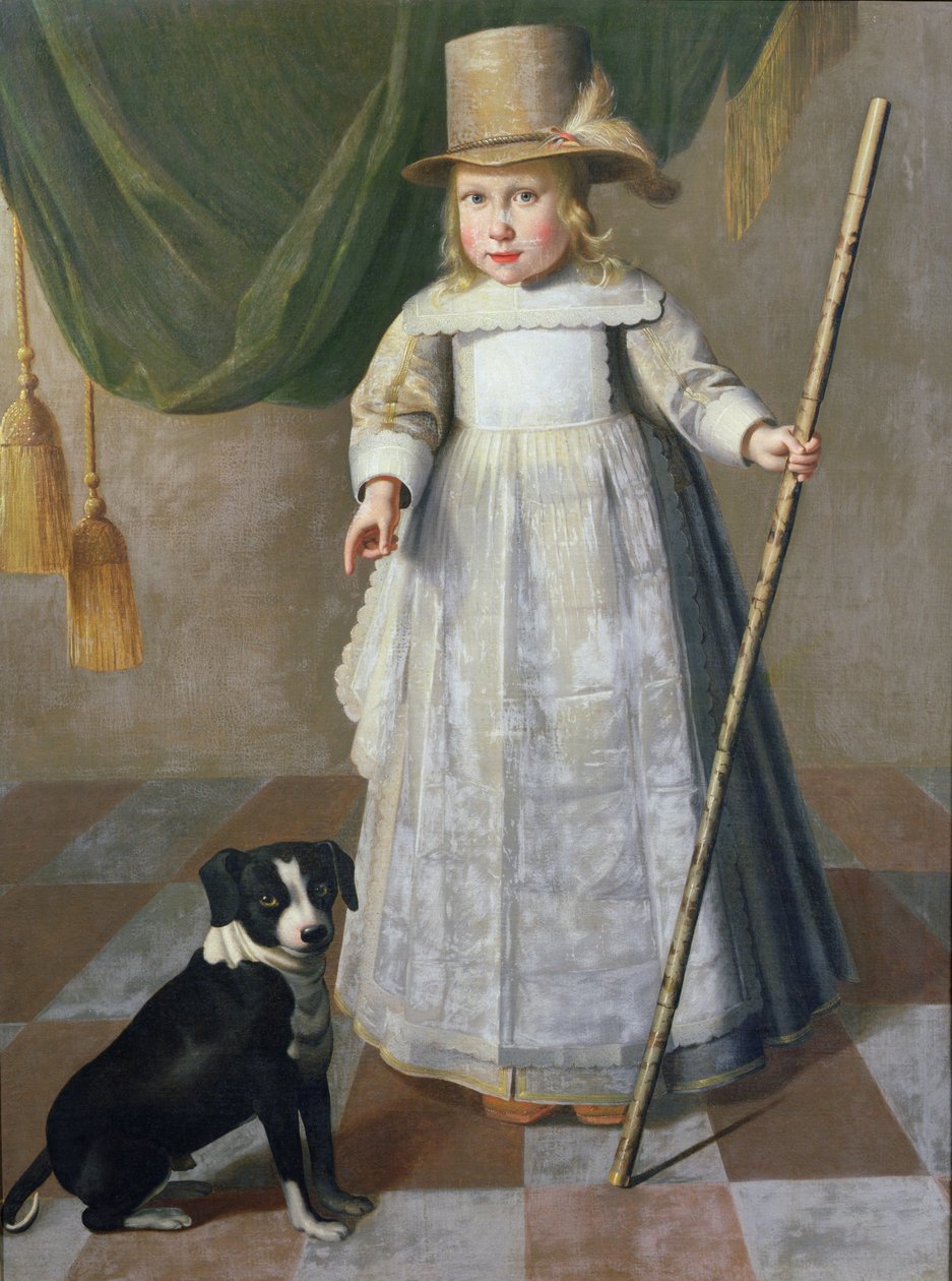Dziecko i pies, Dordrecht autorstwa Dutch School