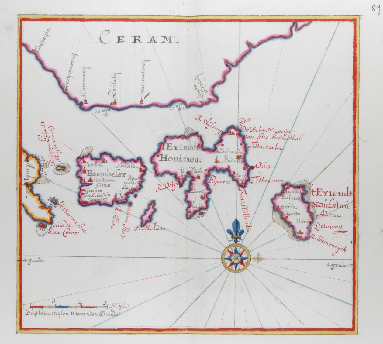 Wyspa Ceram (Seram), Indonezja. autorstwa Dutch School