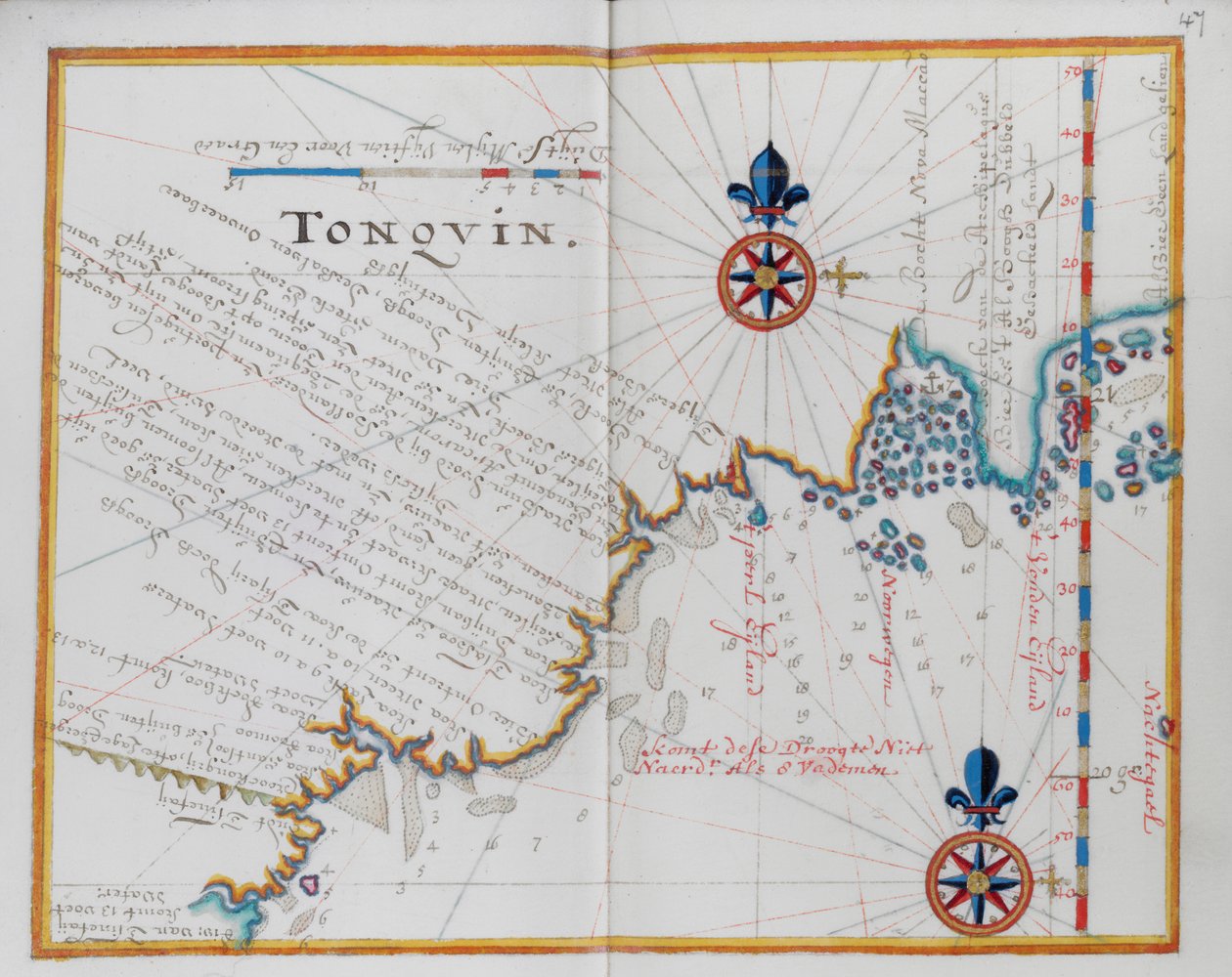 Mapa Tonquin, Chiny. autorstwa Dutch School