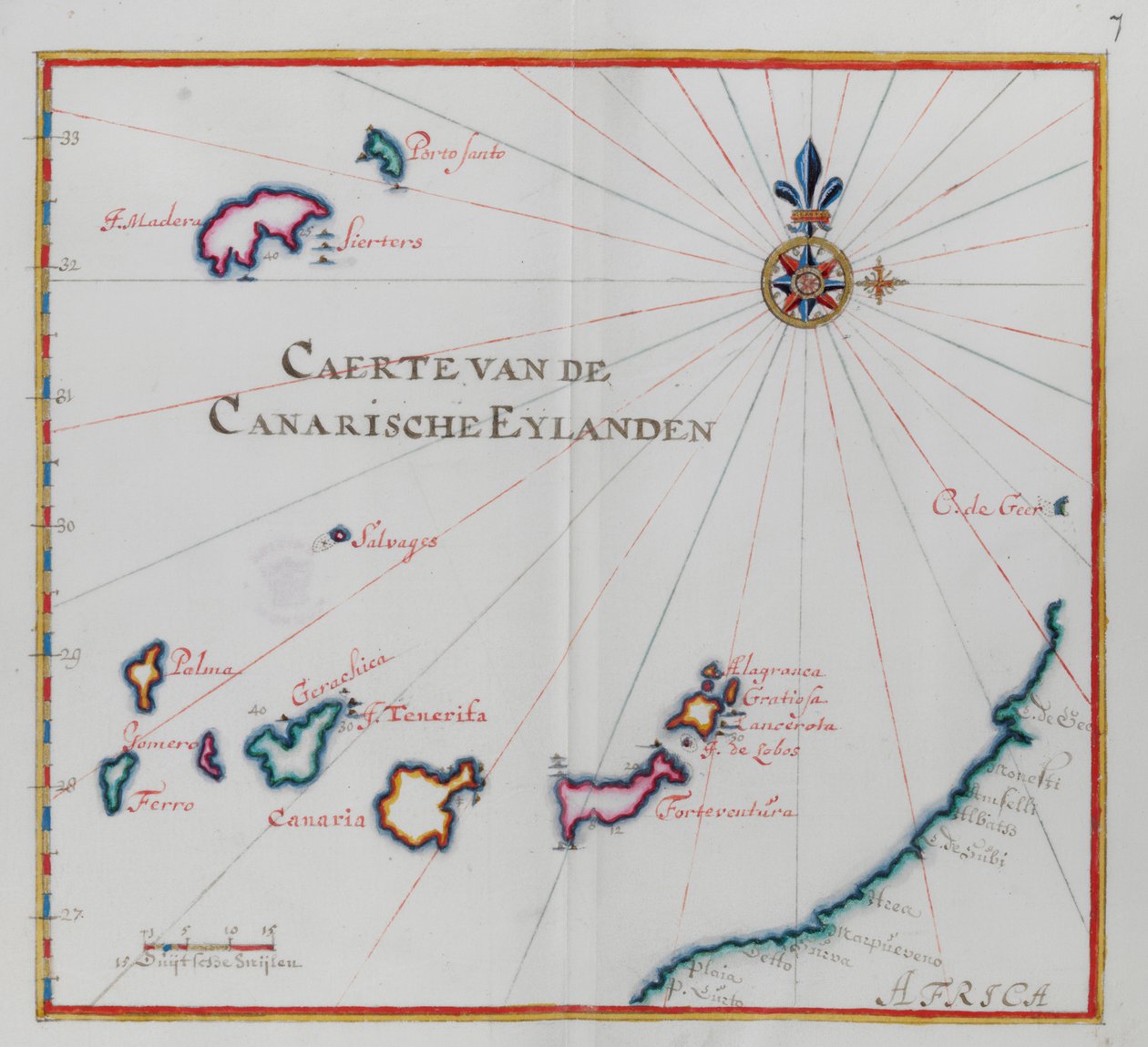 Mapa Wysp Kanaryjskich. autorstwa Dutch School
