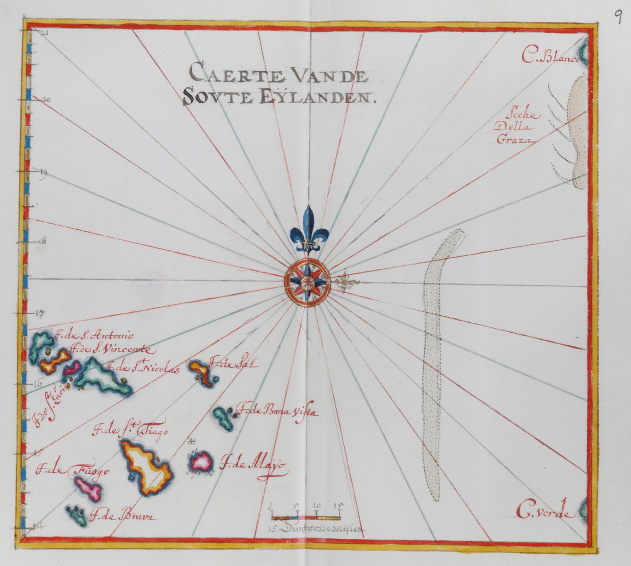 Mapa Wysp Zielonego Przylądka. autorstwa Dutch School
