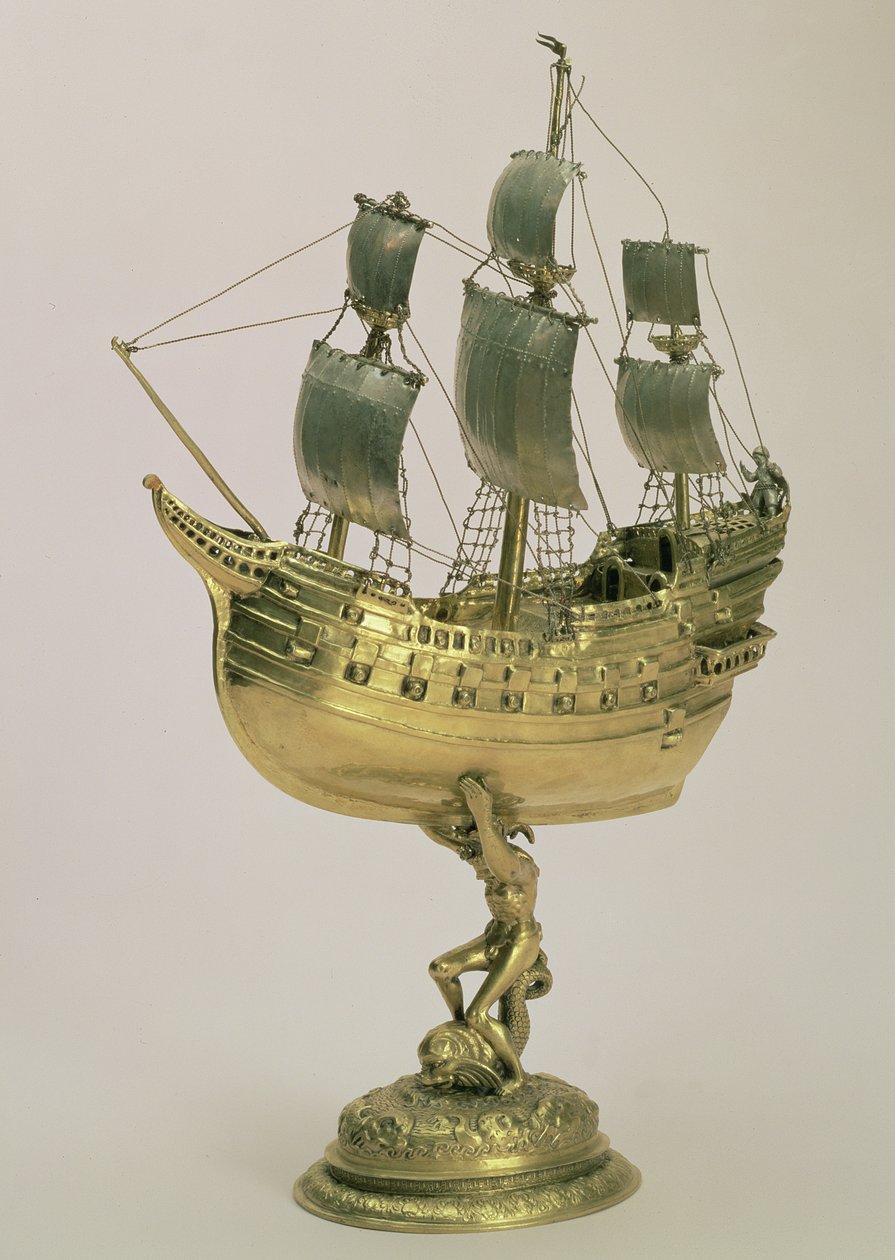 Model okrętu, Amsterdam, 1595-96 (srebro pozłacane) autorstwa Dutch School