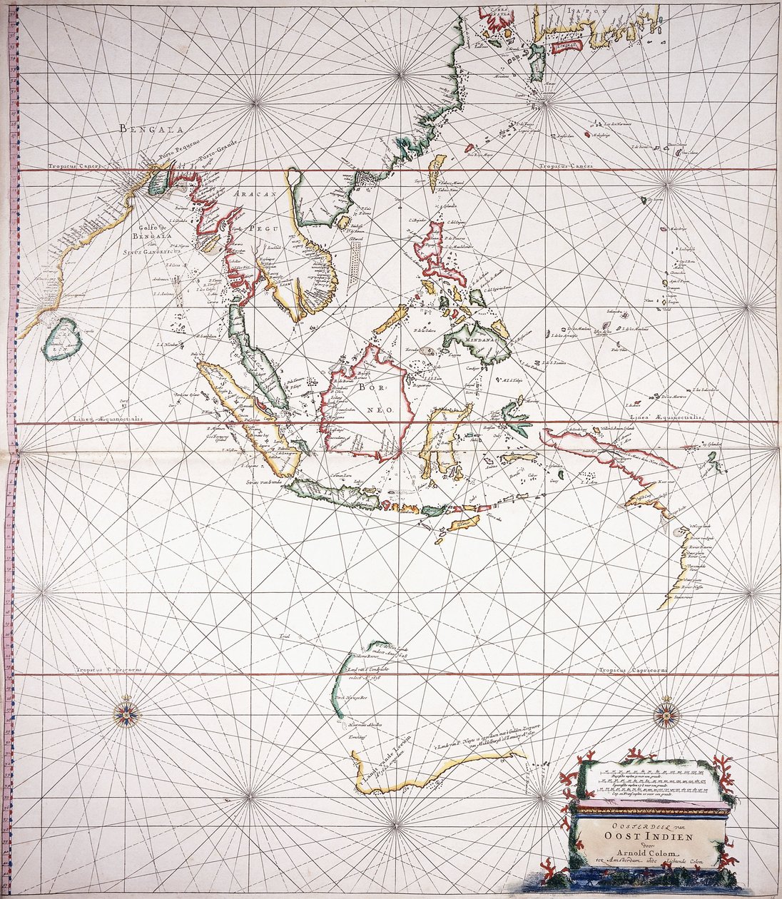 Mapa morza na wschód od Indii" autorstwa Dutch School