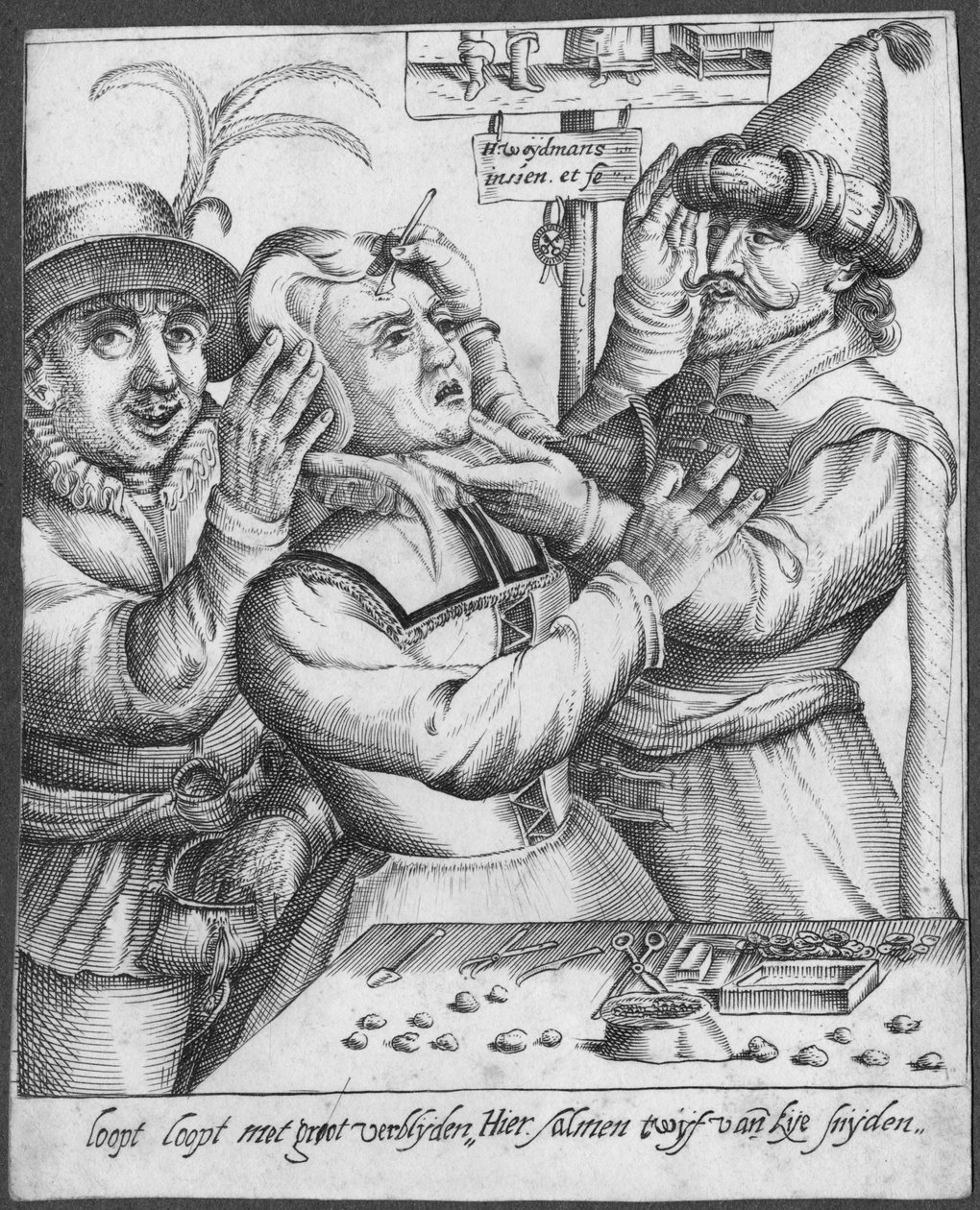 Trepanning, grawerowane przez H. Weydmansa (16 wieku) autorstwa Dutch School