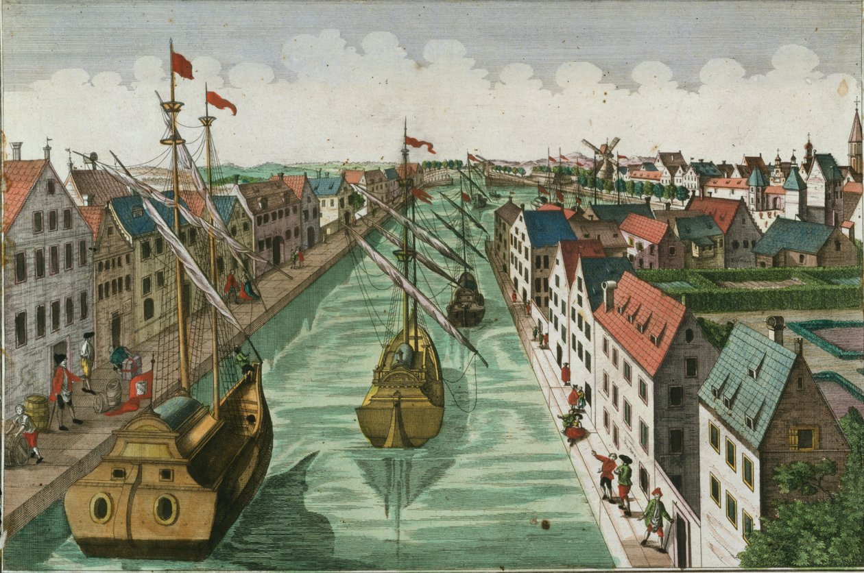 Widok na Bramę Czajnikową w Delft autorstwa Dutch School