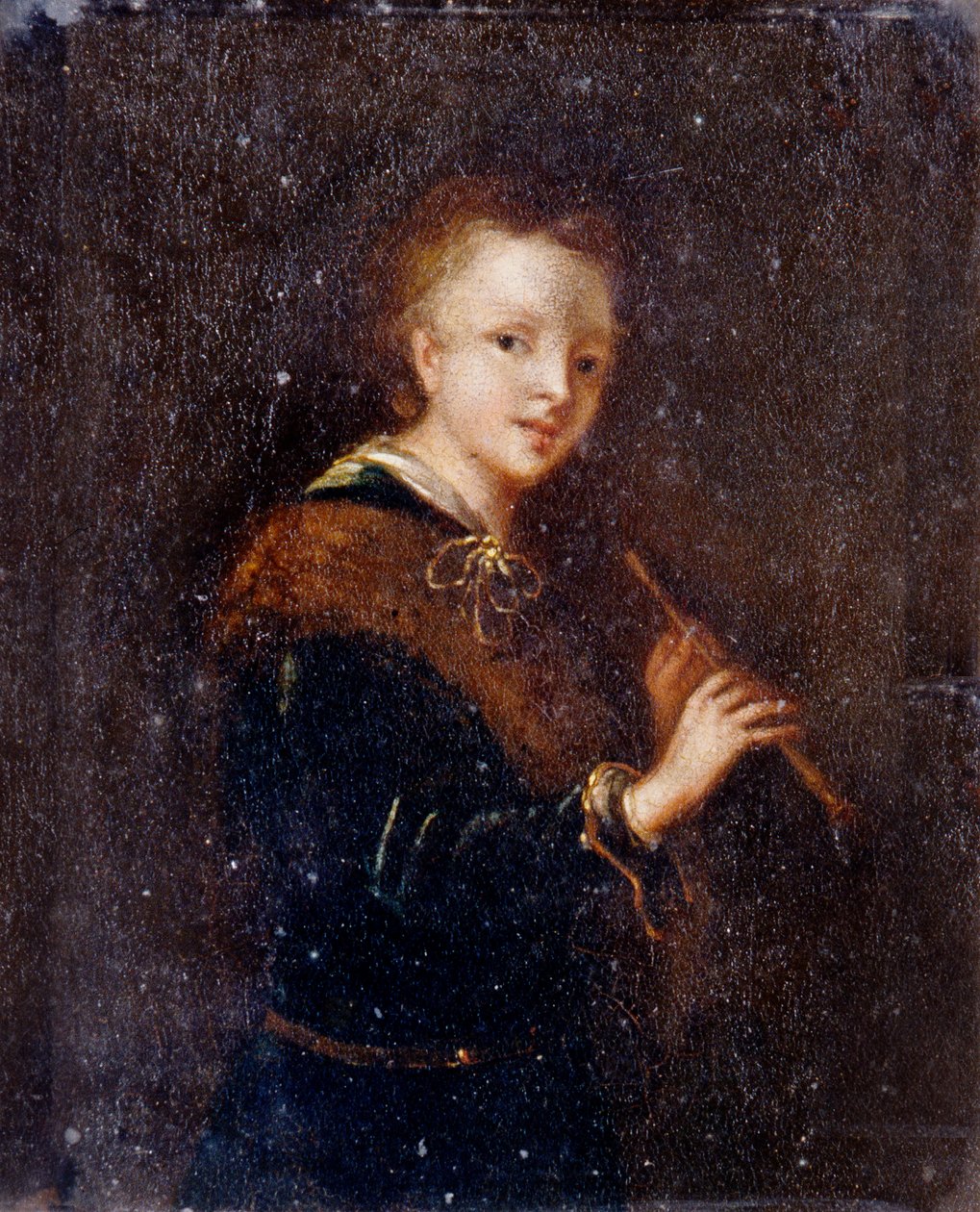 Kobieta z fletem (olej na panelu) autorstwa Dutch School