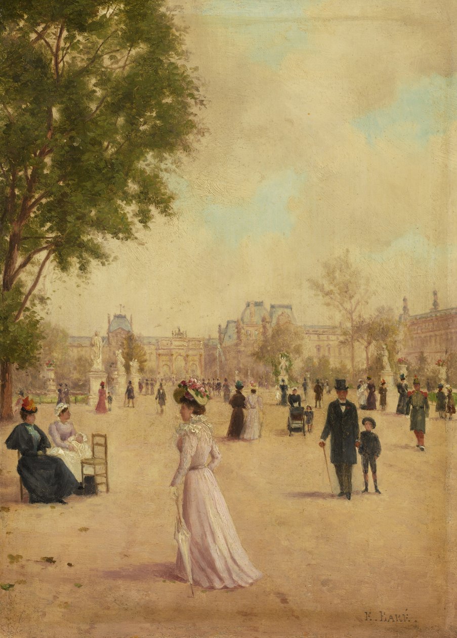 Ogrody Tuileries, po 1883 r. autorstwa E. Baré