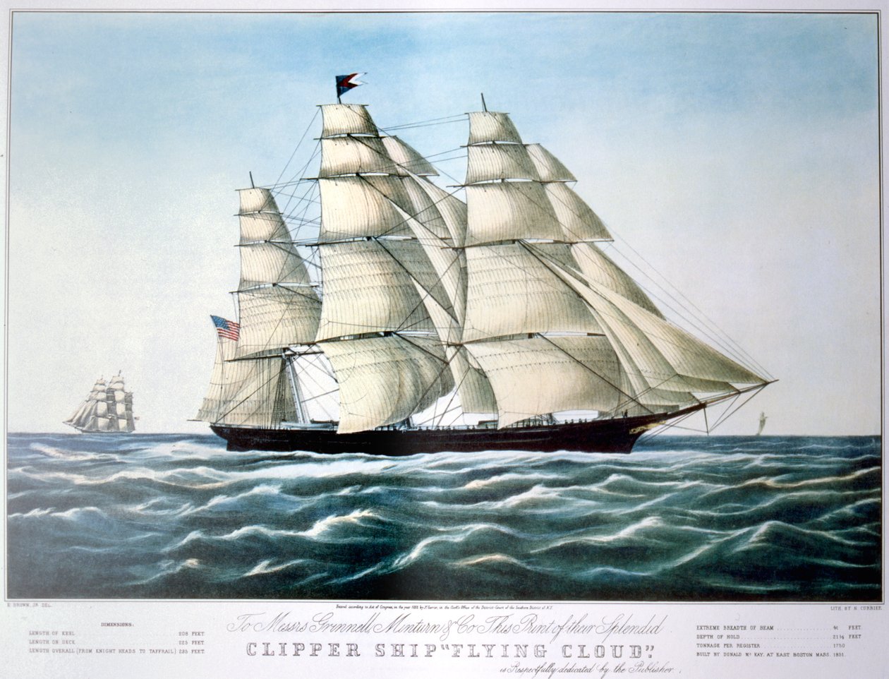 „Clipper Ship Flying Cloud”, 1851-1907 autorstwa E Brown Jr