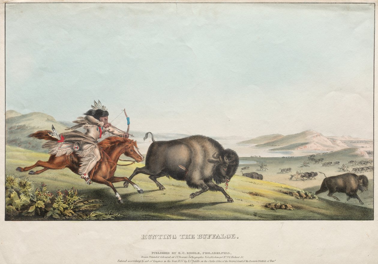 Polowanie na bawoły, 1837. autorstwa E. C. Biddle
